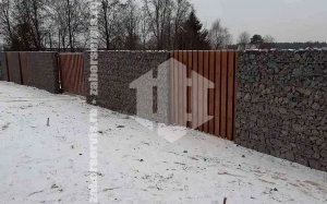 Каменно-деревянный забор 75 метров