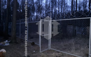 Забор из сетки рабицы в натяг секционный 25 метров