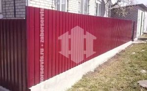 Забор из профнастила на ленточном фундаменте 48 метров
