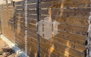 Горизонтальный деревянный забор 60 метров