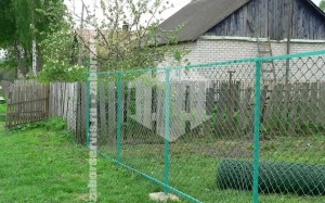 Забор из пластиковой сетки рабицы 80 метров