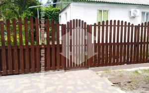 Забор из деревянного штакетника 40 метров
