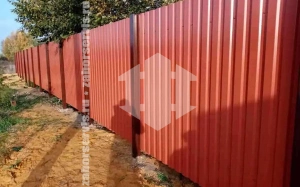 Забор из пластикового профнастила 45 метров