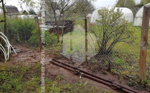 Забор из сетки рабицы в натяг с протяжкой арматуры 90 метров