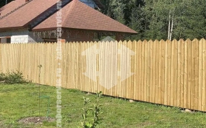 Сплошной деревянный забор 70 метров