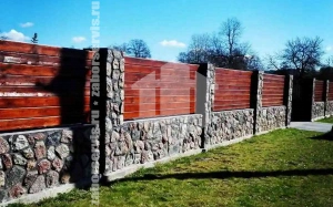 Каменно-деревянный забор 85 метров