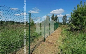 Забор из сетки рабицы с проволокой 125 метров