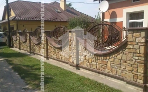 Каменный забор с ковкой 100 метров
