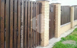 Забор деревянный штакетник шахматка 50 метров