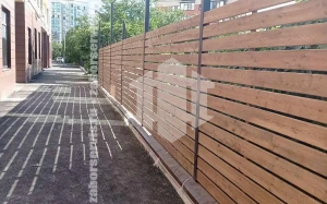 Забор деревянный с ленточным фундаментом 55 метров