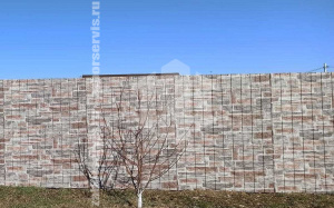 Забор из профнастила с утрамбовкой щебнем 95 метров