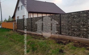 Забор из профнастила под камень 25 метров