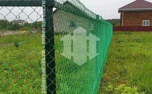 Забор из сетки рабицы на профильном каркасе 69 метров