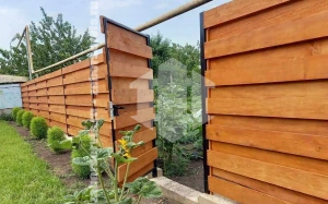 Забор деревянный с ленточным фундаментом 60 метров