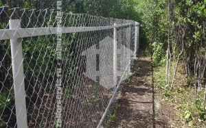 Забор из сетки рабицы на профильном каркасе 128 метров