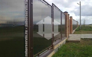 Забор из монолитного поликарбоната 100 метров
