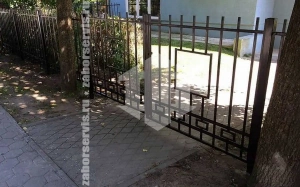 Сварной забор с распашными воротами 50 метров