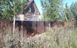 Забор из профнастила коричневый 32 метра