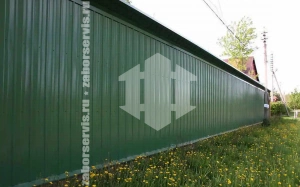 Забор из пластикового профнастила 65 метров
